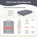 Yoovat Couch Cushion Covers for Sofa Couch Covers Wear-Resistant Universal Sofa Cover Washable Stretch for Sectional Slipcovers (Texture-Gray,Large Double Seat Cover)