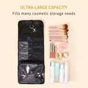 SIXPLUS Hanging Travel Toiletry Bag For Women Portable Toiletry Bag Waterproof Makeup Bag Organizer Cosmetic Case Full Sized Toiletries, Large-Blck