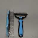 Docrok Pet Grooming Combo - Blue Deshedding Brush with Metal Comb for Detangling and Dematting Long, Matted Fur on Cats and Dogs