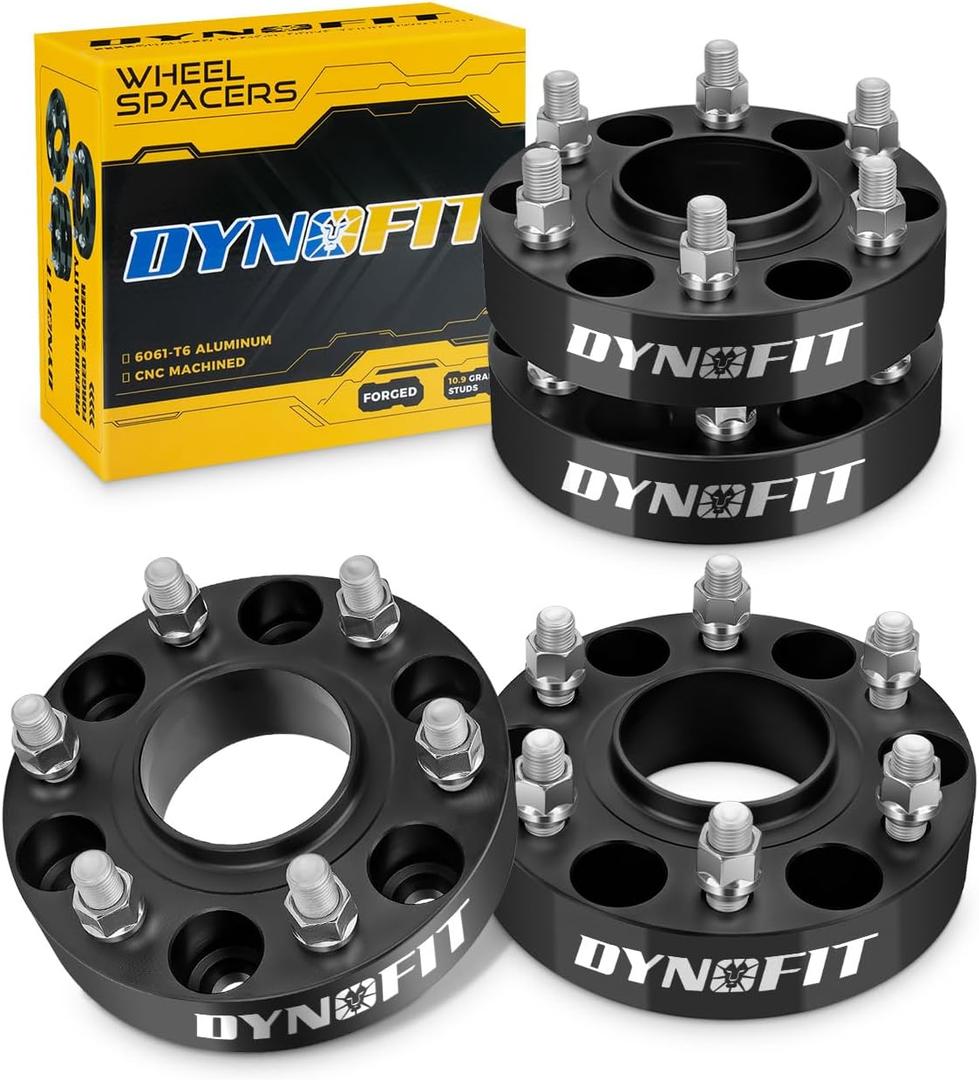 Dynofit 1.5 inch 6x5.5 Wheel Spacers for Chevy Silverado GMC Sierra 1500 Yukon XL Avalanche,4pcs 6x139.7 M14x1.5 Studs 78.1mm Bore Hubcentric Forged Spacer for Tahoe Escalade K1500 Suburban