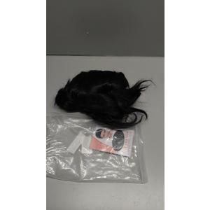 Ponytails Cosplay Wig Costume Halloween Wigs for Women Men(Black Long)