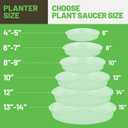 MUDEELA 6 Pack of 15 Inches Plant Saucers for Indoor, Durable Plastic Round Plant Tray Plant Dish Pant Plate to Catch Water for Flower and Plant Pot, Thicker, Stronger, Deeper, Black