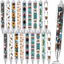 Colarr 36 Pcs Western Theme Pens Bulk Print Western Cowboy Party Favors Black Retractable Gel Ballpoint Pens School Office Supplies for Birthday Graduation Gifts (Fresh Style)