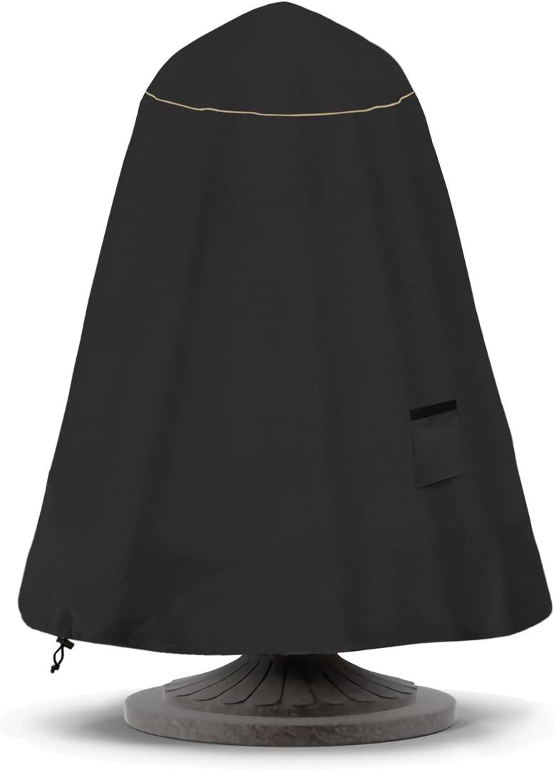Bitubi Fountain Cover36"x42" 600D Oxford Cloth Garden Fountain Statue Protective Cover with Drawstring Waterproof Windproof Fountain Protector,Black