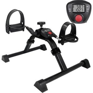 Vaunn Under Desk Bike Pedal Exerciser Ergometer with LCD Display – Mini Pedal Exerciser for Arm & Leg Workout, Folding Desk Cycle for Home Office, Physical Therapy & Low Impact Cardio