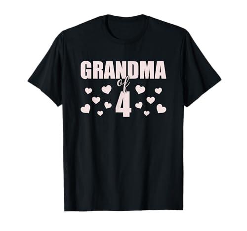 Grandma 4 Grandkids 4th Time Cubed Grandma Of Four T-Shirt XL