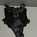 Lingerie for Women Sexy Leather Lace Bodysuit Push Up Snap Crotch Teddy One Piece Babydoll, Medium