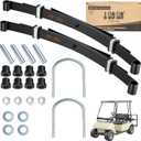 10L0L Heavy Duty Rear Spring Kit for Club Car DS 1981-up Golf Cart, 4 Leafs Spring with Bushings Spacers & U Bolts, OEM# 102006501 1014675 1011149