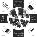 Operation Christmas 1560 Pcs Paper Clips and Binder Clips Assorted Sizes Large Medium Small Binder Clip, Paperclips for Operation Christmas Items Bulk Office Supplies(Black)