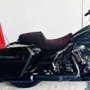 One-Piece Seat Driver & Passenger Seat 2-Up Fit For Harley Touring Road King FLHR Road Glide FLTR Street Glide FLHX Electra Glide Ultra Limited FLHT 2009-2023 (Red Stitching)