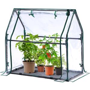 Mini Greenhouse for Indoor Outdoor: Ohuhu Tabletop Portable Green House with Waterproof Pad for Small Plants Nursery Germination, 36"x18"x33" Heavy-Duty Cover Tent Humidity Dome Seedling Accessory