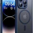 TOCOL Magnetic for iPhone 14 Pro Case, Upgraded Full Camera Protection, Compatible with Magsafe, Drop Protection, Translucent Matte Back Bumper Phone Cover 6.1-Inch (Dark Blue)