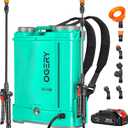 OGERY Battery Powered Backpack Sprayer 4 Gallon, 2.6Ah 21V Battery Electric Pump Sprayer with 6 Nozzles, Telescopic Stainless Steel + Plastic Wand for Lawn Garden Weed Yard Cleaning (Charger Included)