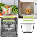H.JSS WDJS 2 Cup Round Glass Food Storage Containers with Airtight Lids,16oz Round Glass Soup Container, BPA free Small Food Storage Containers for Leftover. Microwave, Freezer, Dishwashe safe-4pack