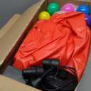 All-in-1 Inflatable Bounce House with 55 Balls for Toddlers 1-3, Playpen, Ball Pit and Trampoline, Thickened Matte PVC, Safety Net, 3-Min Setup with Air Pump for Kids Indoor and Outdoor Play(51'')