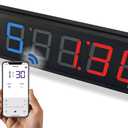 Flex Timer - Gym Edition - Bluetooth App-Controlled Wall Mounted 23" LED Gym Clock with Large 4.0" Digits for Crossfit, Tabata, HIIT, EMOM, MMA, Boxing, Interval Training, Circuits, Workouts