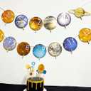 First Trip Around The Sun Birthday Decorations Party Supplies First Launch Photo Banner Party Supplies for 1st Trip Around The Sun 12 Months Milestone Backdrop Astronaut Theme Baby Shower Decor