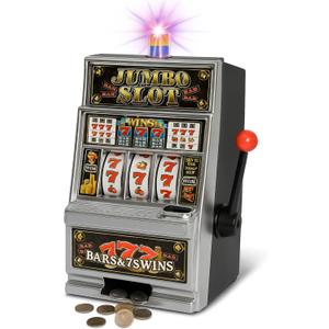 Liberty Imports Lucky Sevens Jumbo Slot Machine Casino Toy Piggy Bank Replica with Flashing Lights and Jackpot Sounds