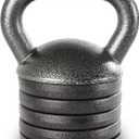 Apex 20lb Adjustable Cast Iron Kettlebell Handle, Compatible with 1” Weight Plates, Up to 50lb Load Capacity for Strength Training, Weightlifting, Home Workouts