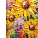 Sunflower Canvas Wall Art, 20"x36" Modern Floral Landscape Texture Prints Canvas Wall Decor, Sunflower Oil Painting Style Printing Artwork for Home Bedroom Bathroom Living Room Office (Yellow)