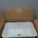 KOHLER 20000-0 Caxton Rectangle Undermount Bathroom Sink with Overflow Drain, 20-1/4" W x 15-11/16" D, White