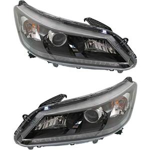 Headlight Set Compatible with 2013-2015 Honda Accord Sedan Left and Right With Bulb 2Pc