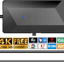 TV Antenna Amplifier, 25dB High Gain Signal Booster for Digital TV Antenna Indoor Outdoor, Low Noise and Clears Up Pixelated Amplifier, Adjustable Reception Range, USB Cable Power SupplyBlack