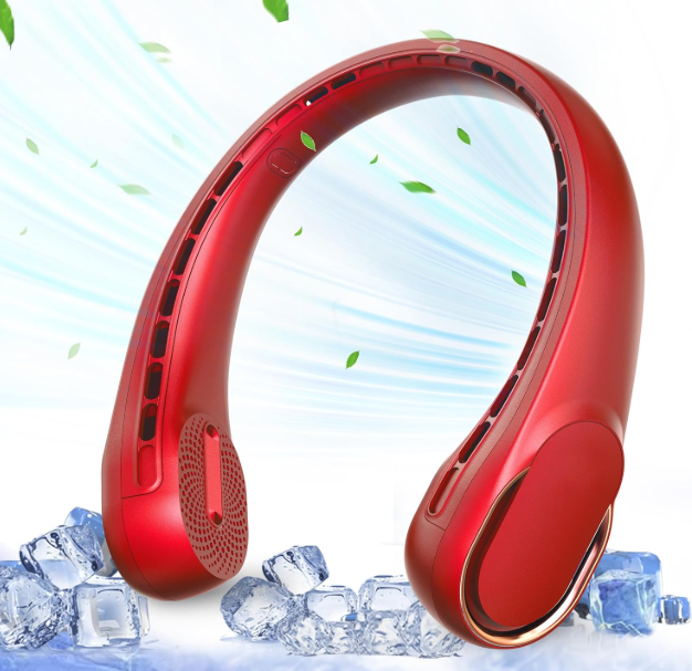 Neck Fan, USB Rechargeable Personal Fan, 4000 mAh Battery Operated, 3 Speeds Adjustable, Faster Cooling, Ultra Quiet, Suitable for Home, Office, Travel, Sports