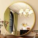 HARRITPURE Round Mirror 24 Gold Wall Mounted Circle Mirrors Vanity Mirror with Brushed Aluminum Alloy Frame Modern Decoration for Bathroom, Living Room, Vanity, Bedroom, Entryway (24"L x 24"W)