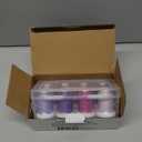New brothread - 18 Options - Multi-Purpose 100% Mercerized Cotton Thread 50S/3 600M Each Spool for Quilting, Serger, Sewing and Embroidery - 8xCandy(Different Purple) with Clear Plastic Storage Box