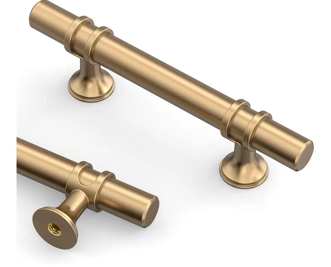 Asidrama 10 Pack 3 Inch(76mm) Champagne Bronze Kitchen Cabinet Handles, Cabinet Pulls Kitchen Cabinet Hardware Cupboard Handles Drawer Pulls