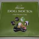 EXPAWLORER Anti Slip Dog Socks to Prevent Licking Paws, Dog Shoes for Hot Pavement, Dog Booties for Small Medium Large Senior Dogs, Traction Control Boots & Paw Protectors for Hardwood Floors (Medium (4 Count), Black Grey Plaid)