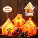 Christmas Gingerbread House Tabletop Decoration Lighted Christmas Village House Real Wax Battery Operated with Remote Flickering LED Light Christmas Village Decor for Mantel Desk Table Centerpiece