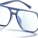 livho Vintage Aviator Blue Light Blocking Glasses, Fashion Oversized Frames with UV Protection Coating, Unisex Design
