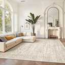 Rugland 8x10 Area Rugs - Stain Resistant Washable Rug, Anti Slip Rugs for Living Room, Vintage Tribal Area Rugs(8'x10', Distressed Beige)