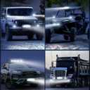 NAOEVO 12 Inch LED Light Bar and 4PCS 4 Inch LED Pod Lights, 54000LM LED Fog/Driving/Off Road Lights, Triple Row Spot Flood Combo LED Light Bar for Truck Car UTV ATV Boat, 1 Year Warranty