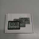 WallarGe Atomic Digital Wall Clock Battery Operated, Self-Setting, Large Display with Temperature, Date, Day of The Week, Silent Wall Mount Digital Clock, 4 Time Zones, DST (Medium)