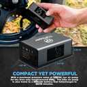 TOPtoper Tiny Bike Pump with Gauge, Max 150 PSI Portable Bicycle Tire Pump with Auto Stop, Mini Electric Bike Air Pump with Presta and Schrader Valve