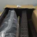 5 Pieces Patio Rattan Sofa Ottoman Furniture Set with Cushions, Black