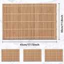 NETEHA Natural Bamboo Placemat-12 Pack- Set of Wooden Square Placemats, Suitable for Non-Slip and Resistant Bamboo Table Placemats in Restaurants and Kitchen