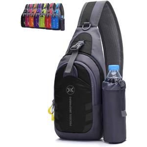 Peicees Chest Crossbody Sling Backpack Bag Travel Bike Gym Daypack for Women Men (Medium, Black)