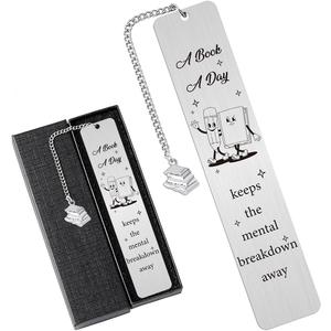 Funny Bookmark Gift for Book Lover, Inspirational Mental Bookmark for Reading Women Bookworm Bookish Nerd, Christmas Birthday Gifts for Girls, A Book A Day