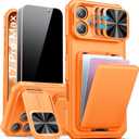 SSLOTSCASE for iPhone 17 Pro Max Case with 2X Privacy Screen Protector, Light Orange
