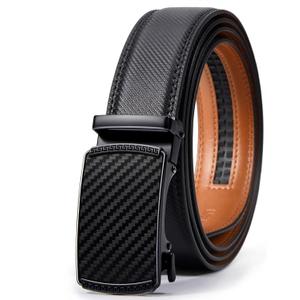 VATAN Men's Belt Leather Ratchet Belt for Men Dress Casual Every Day with Adjustable Buckle, Trim to Fit (Black-knight), Size: 32" to 38" Waist Adjustable