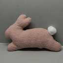 Phantoscope Happy Easter Bunny Shaped Throw Pillow, Plush Boucle Jumping Rabbit Cushion Sherpa Easter Decorative Pillow for Couch Living Room Bed