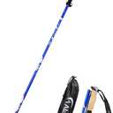 Lightweight Collapsible Trekking Pole - 7075 Aluminum Adjustable Walking Stick for Hiking & Travel, Foldable Quick-Lock Design, Single Pole for Adults & Seniors (1 PC(1 Pole), Blue 106- 125CM)