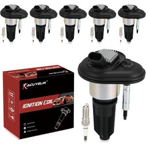 UF303 Ignition Coil Pack and Iridium Spark Plugs Set of 6 Compatible with 2002 2003 2004 2005 Chevy Trailblazer GMC Envoy Isuzu Ascender Olds Bravada Buick Rainier Saab 9-7X 4.2L L6,Replace#,12568062
