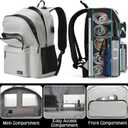 School Backpack for Teen Boys and Girls, Travle Laptop Backpack for men and women, Carry-on Lightweight Casual Bookbag with USB Charging Port Fit 17.3 Inch Laptop, Grey