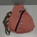 KL928 Canvas Sling Bag - Small Crossbody Backpack Shoulder Casual Daypack Rucksack for Men Women(Large Version, Rust Red)