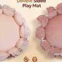Mallify 5-in-1 Thick Plush Baby Play Gym Mat, Tummy Time Mat with 6 Sensory Toys, Baby Play Mat, Convertible Baby Gym for Stage-Based Development from Babies to Toddlers, Baby Essentials Gift, Pink